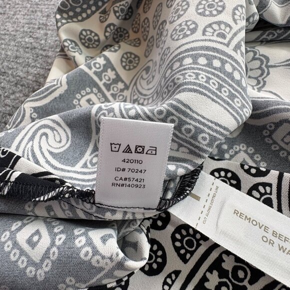 Loft Dress Large Petite Navy‎ White Floral Belt Paisley Boho Fairy Cottagecore - Picture 9 of 16